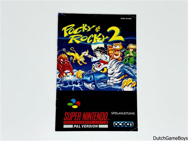 Grote foto super nintendo snes pocky rocky 2 noe manual spelcomputers games overige nintendo games