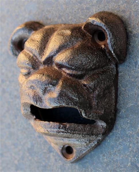 Grote foto flesopener bulldog hond gietijzer schroefbaar tt204 verzamelen overige verzamelingen
