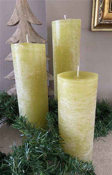 Grote foto krulkaarsen bika kaarsen set van 3 olijf greenery huis en inrichting woningdecoratie