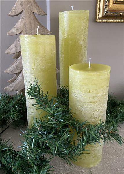 Grote foto krulkaarsen bika kaarsen set van 3 olijf greenery huis en inrichting woningdecoratie