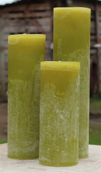 Grote foto krulkaarsen bika kaarsen set van 3 olijf greenery huis en inrichting woningdecoratie
