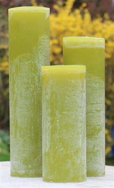 Grote foto krulkaarsen bika kaarsen set van 3 olijf greenery huis en inrichting woningdecoratie