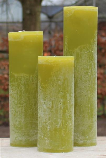 Grote foto krulkaarsen bika kaarsen set van 3 olijf greenery huis en inrichting woningdecoratie