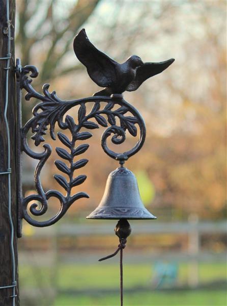 Grote foto deurbel vliegende vogel gietijzer db144 tuin en terras tuindecoratie