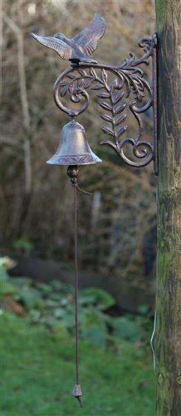 Grote foto deurbel vliegende vogel gietijzer db144 tuin en terras tuindecoratie