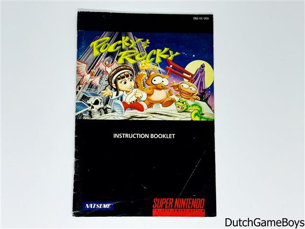 Grote foto super nintendo snes pocky rocky usa manual spelcomputers games overige nintendo games