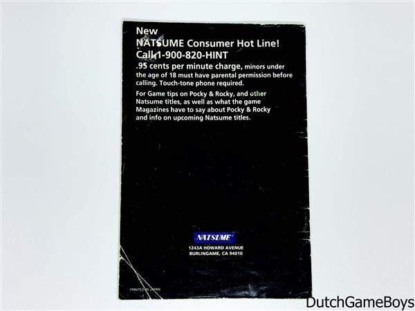 Grote foto super nintendo snes pocky rocky usa manual spelcomputers games overige nintendo games