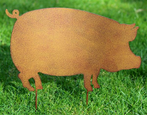 Grote foto tuinsteker varken big roestkleurig metaal sv330 tuin en terras tuindecoratie