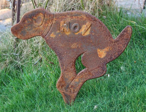 Grote foto hondenbord no hier niet poepen roestig gietijzer groot hb715 dieren en toebehoren overige
