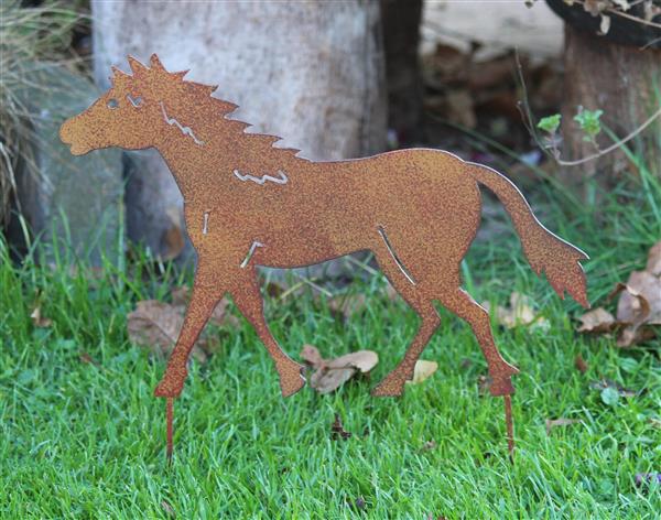 Grote foto tuinsteker paard pony roestkleurig metaal sp250 tuin en terras tuindecoratie