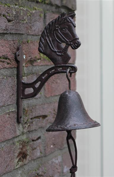 Grote foto deurbel paardenhoofd gietijzer db145 tuin en terras tuindecoratie