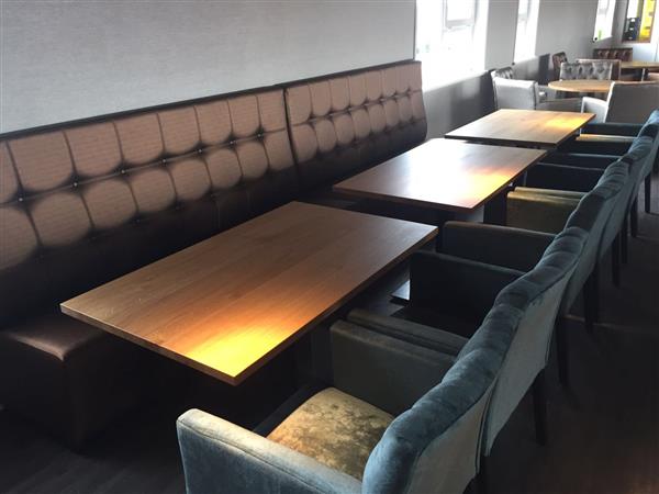 Grote foto luxe wandbank met carre stiksel 103cm x 135cm huis en inrichting bankstellen