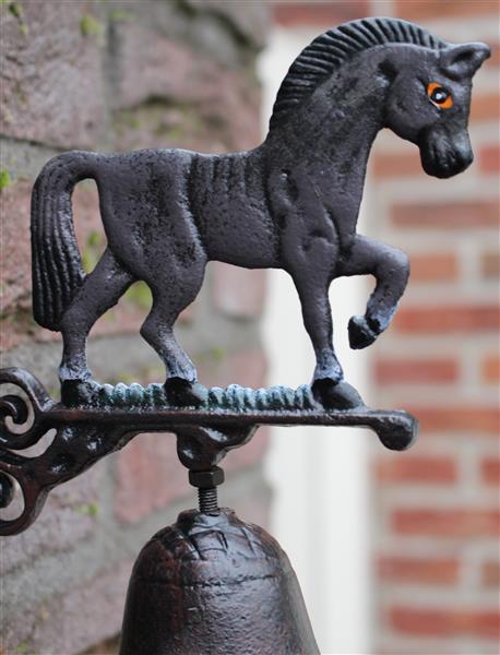 Grote foto deurbel paard pony small gietijzer db187s tuin en terras tuindecoratie