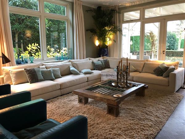 Grote foto velours hoekbank op maat 275cmx200cm huis en inrichting bankstellen