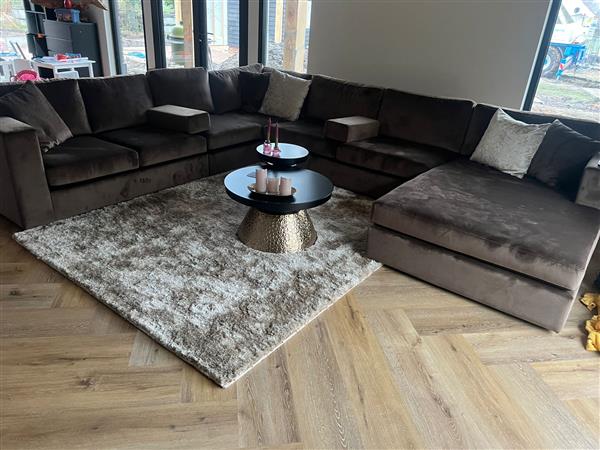 Grote foto velours hoekbank op maat 275cmx200cm huis en inrichting bankstellen