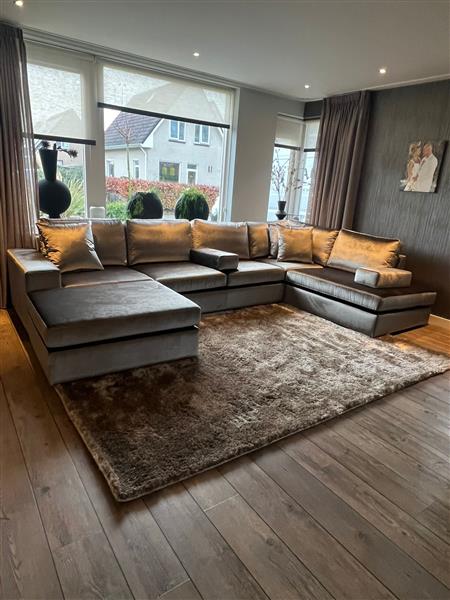 Grote foto velours hoekbank op maat 275cmx200cm huis en inrichting bankstellen