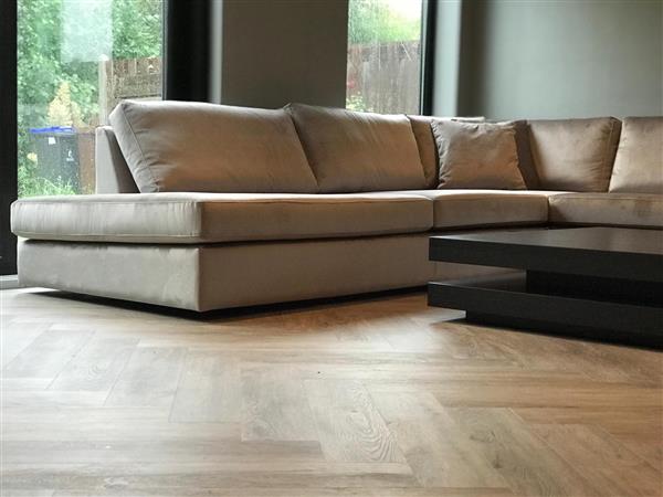Grote foto velours hoekbank op maat 275cmx200cm huis en inrichting bankstellen