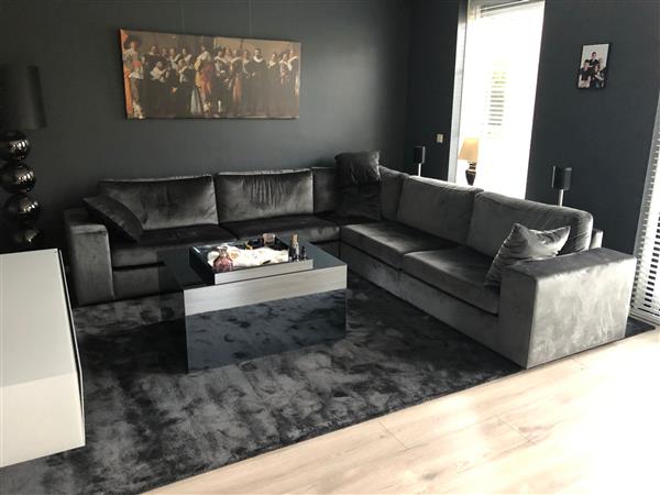 Grote foto velours hoekbank op maat 275cmx200cm huis en inrichting bankstellen
