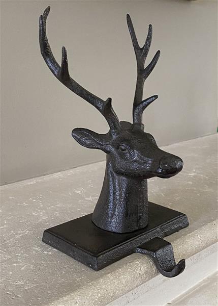 Grote foto stocking hanger hert met sierhaak gietijzer xm182 huis en inrichting woningdecoratie