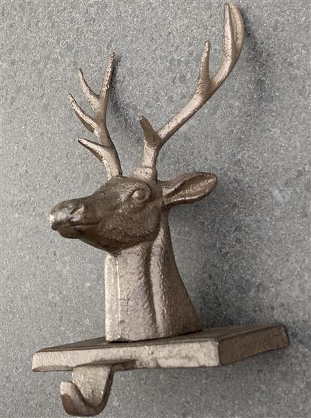 Grote foto stocking hanger hert met sierhaak gietijzer xm182 huis en inrichting woningdecoratie