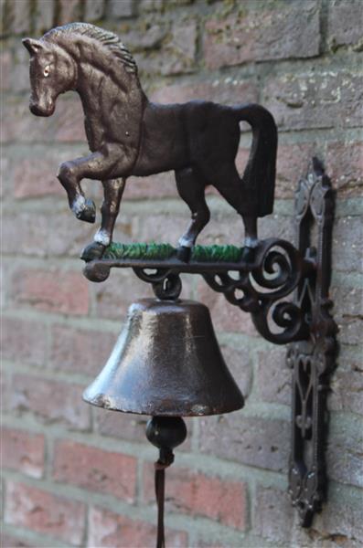 Grote foto deurbel paard pony large gietijzer db187l tuin en terras tuindecoratie