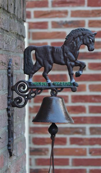 Grote foto deurbel paard pony large gietijzer db187l tuin en terras tuindecoratie