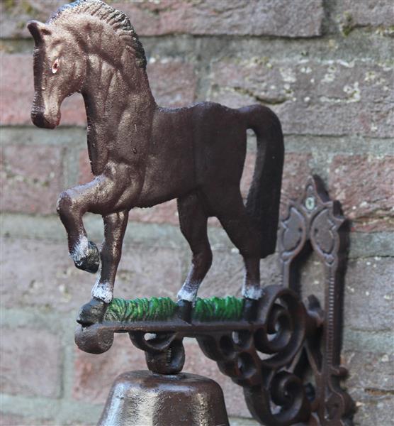 Grote foto deurbel paard pony large gietijzer db187l tuin en terras tuindecoratie