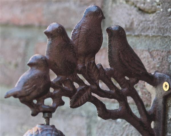 Grote foto deurbel vogels gietijzer db121 tuin en terras tuindecoratie