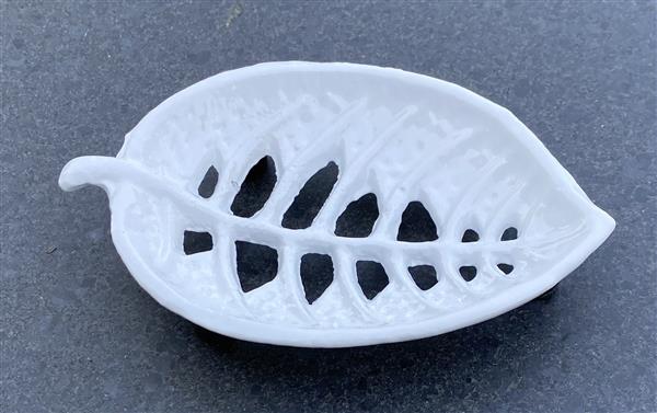 Grote foto zeepbakje blad wit gietijzer bs081w verzamelen overige verzamelingen