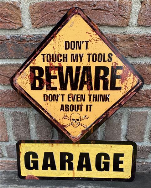 Grote foto tekstbord don t touch my tools beware me. don t ...... tb725 huis en inrichting woningdecoratie
