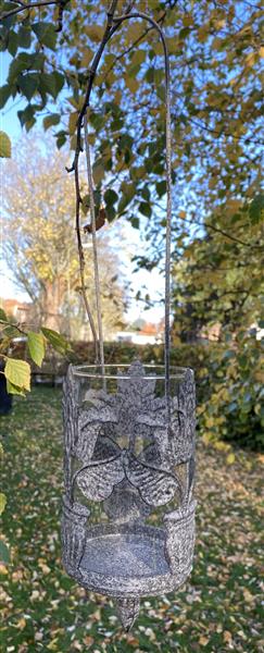 Grote foto lantaarn aged metal met glas am07d tuin en terras verlichting