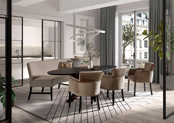 Grote foto moderne velours eetkamerstoel huis en inrichting stoelen