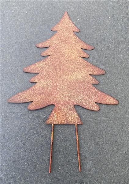 Grote foto tuinsteker kerstboom spar roestkleurig metaal sb1205 tuin en terras tuindecoratie