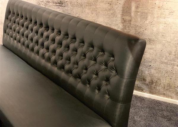 Grote foto leren eetkamerbank met capitons 160cm huis en inrichting bankstellen
