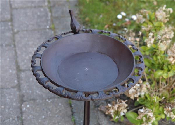 Grote foto vogelschaal vogelbad op hoge voet gietijzer vb217 verzamelen overige verzamelingen