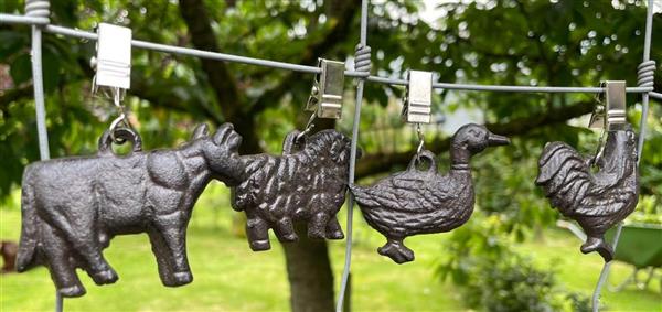 Grote foto tafelkleedgewichtjes boerderijdieren gietijzer tk2579 tuin en terras tuindecoratie