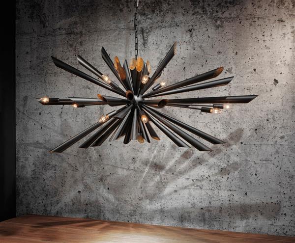 Grote foto zwarte industri le hanglamp zwart huis en inrichting woningdecoratie