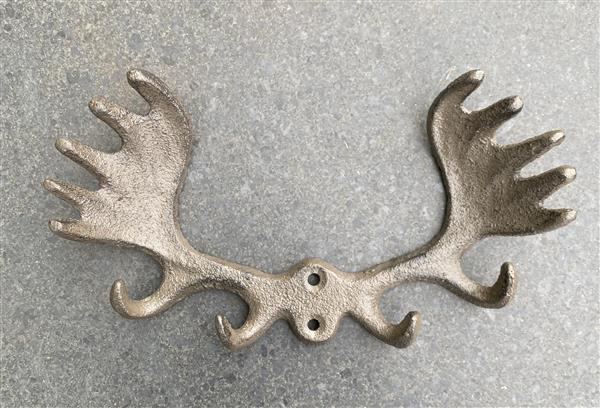 Grote foto kapstokhaak gewei eland met 4 haken gietijzer kh180 huis en inrichting woningdecoratie