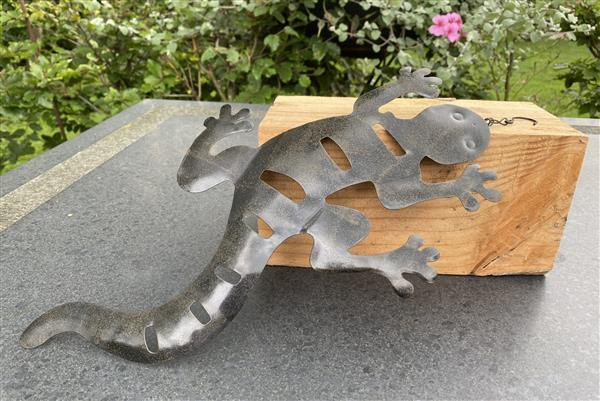 Grote foto salamander muurhanger metaal huis en inrichting woningdecoratie
