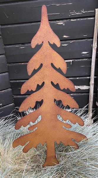 Grote foto tuinsteker kerstboom spar roestkleurig metaal groot sb605 tuin en terras tuindecoratie