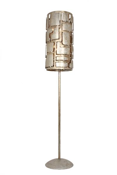 Grote foto metalen vloerlamp zilver huis en inrichting woningdecoratie