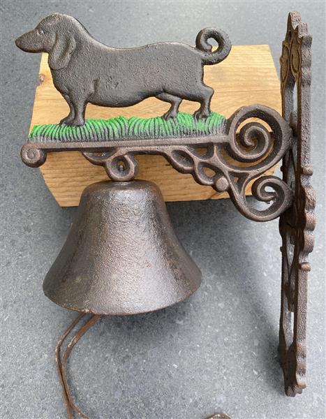 Grote foto deurbel hond teckel gietijzer l db196 tuin en terras tuindecoratie