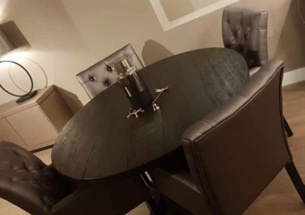 Grote foto ronde eettafel op maat puuur 120cm mdf mat huis en inrichting eettafels