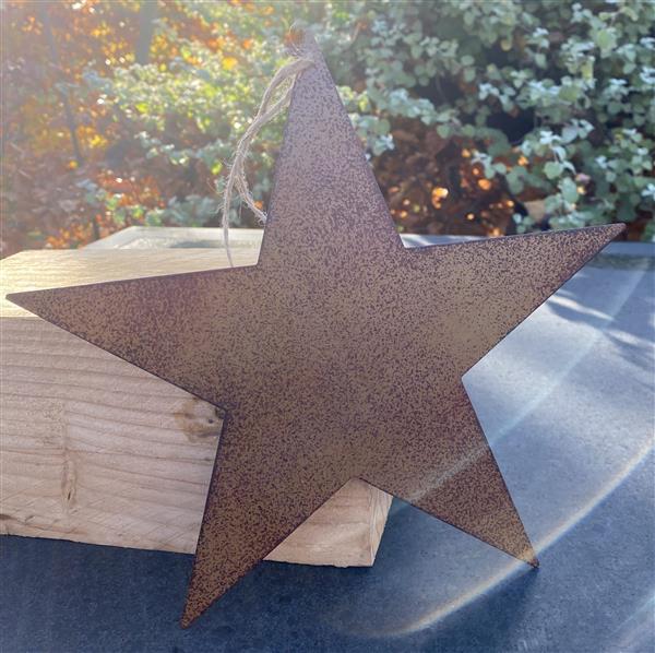 Grote foto ster kersthanger hanger roestkleurig hs240 tuin en terras tuindecoratie