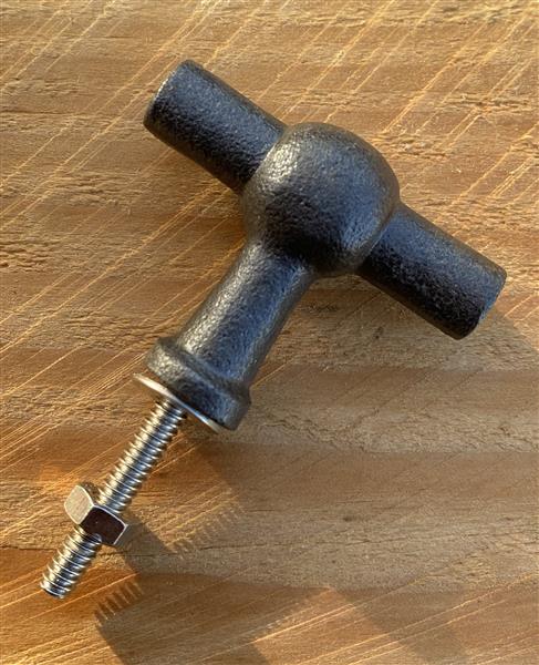 Grote foto handgreep knop antraciet gietijzer huis en inrichting woningdecoratie