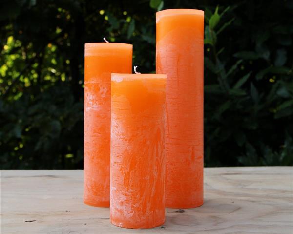 Grote foto krulkaars bika kaarsen set van 3 mandarijn oranje 333136 huis en inrichting woningdecoratie