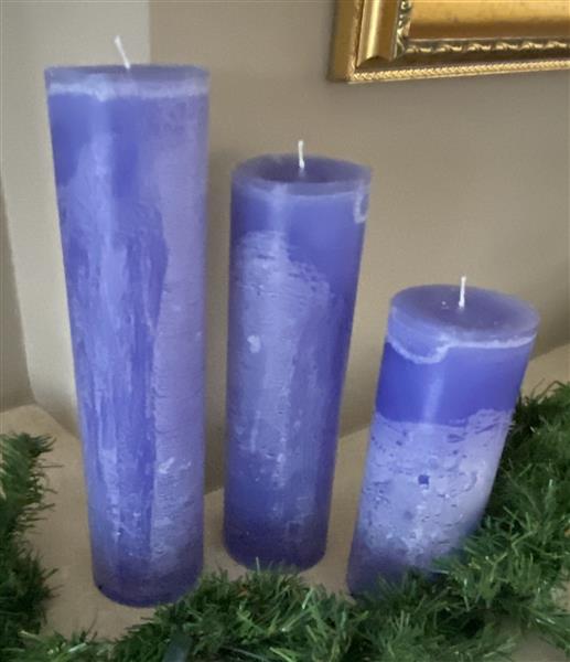 Grote foto krulkaars bika kaarsen set van 3 jeans blauw 333140 huis en inrichting woningdecoratie
