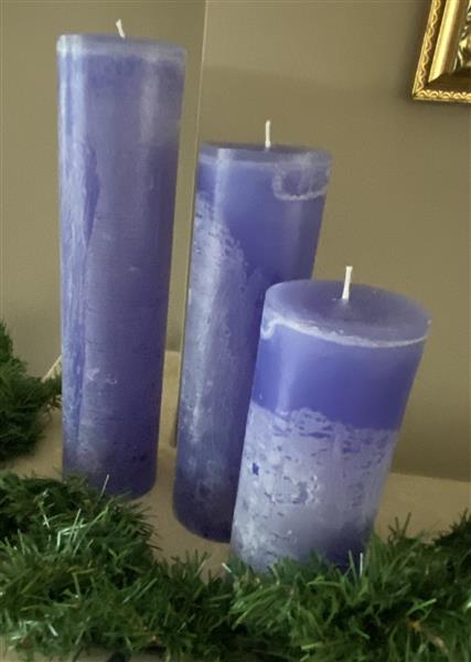 Grote foto krulkaars bika kaarsen set van 3 jeans blauw 333140 huis en inrichting woningdecoratie