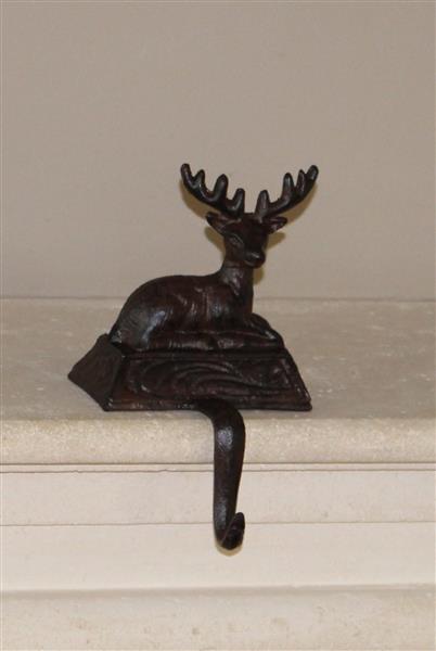 Grote foto stocking hanger hert met lange sierhaak gietijzer xm82 diversen overige diversen