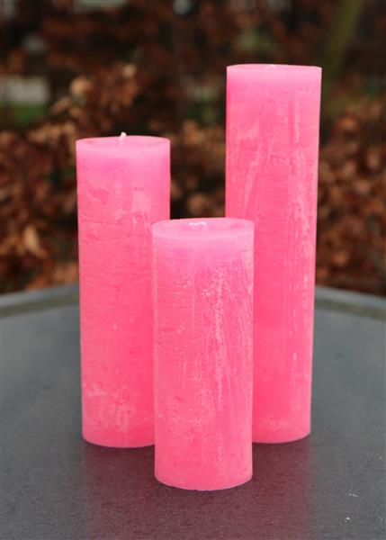 Grote foto krulkaarsen bika kaarsen set van 3 zuurstok roze 333108 huis en inrichting woningdecoratie